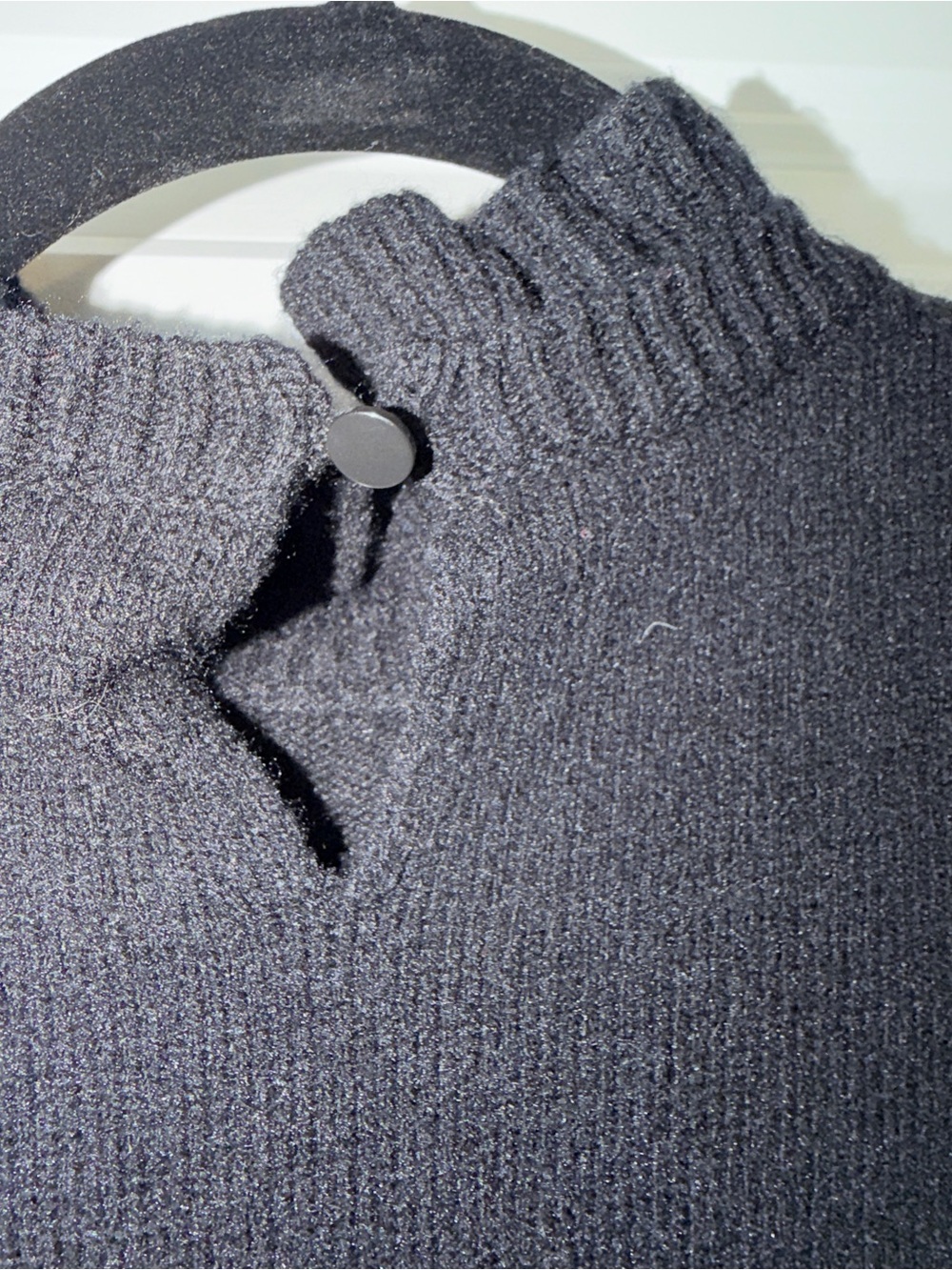 J.Crew Black Wool Blend Long-Sleeve Ruffle Neck Sweater - Picture 4 of 6